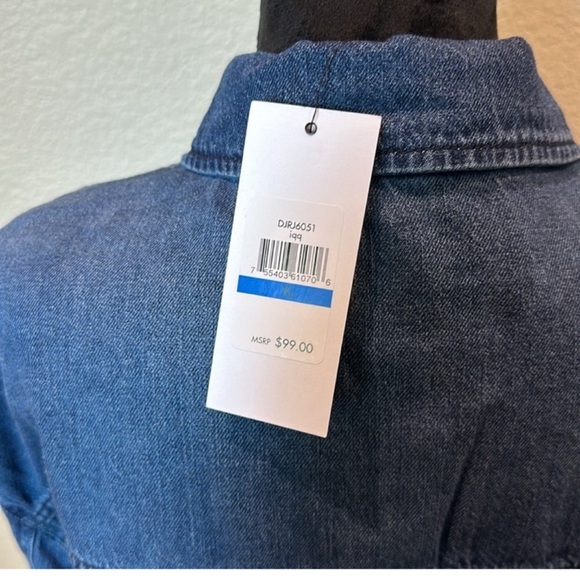DKNY Denim Snap up Jacket with front pockets - Picture 5 of 7